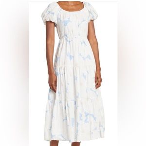 Calvin Klein Floral Tiered Dress, sleeve maxi dress, size 16